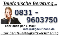 Telefonische Beratung: 0831-9603750